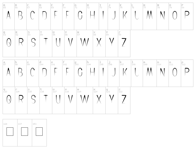 Crochet Pattern font map